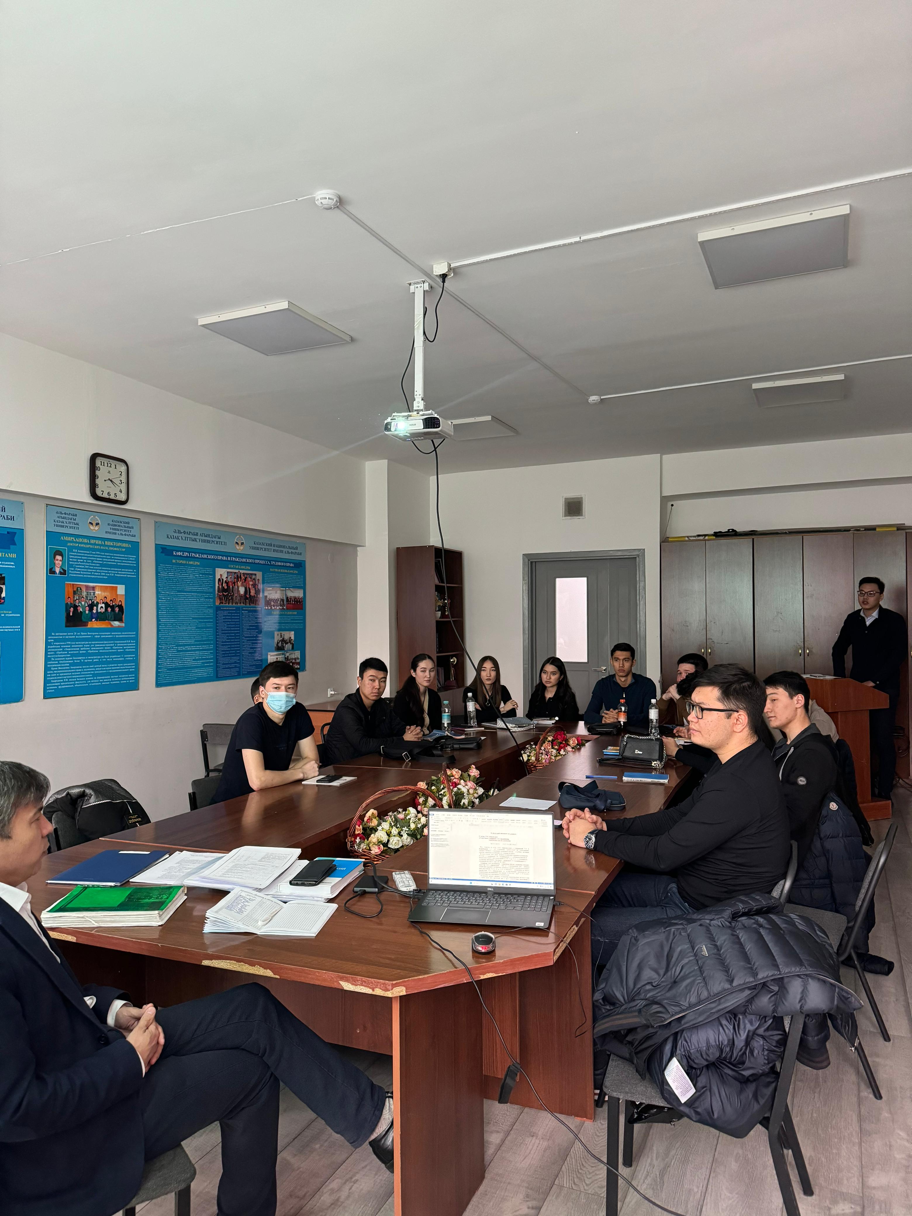 February 8, 2024 No. 16 “Peace, justice and effective institutions” SDG, senior lecturer of the department of civil law and civil process of labor law Myrzataev N.D., held a round table with his students of group 306.