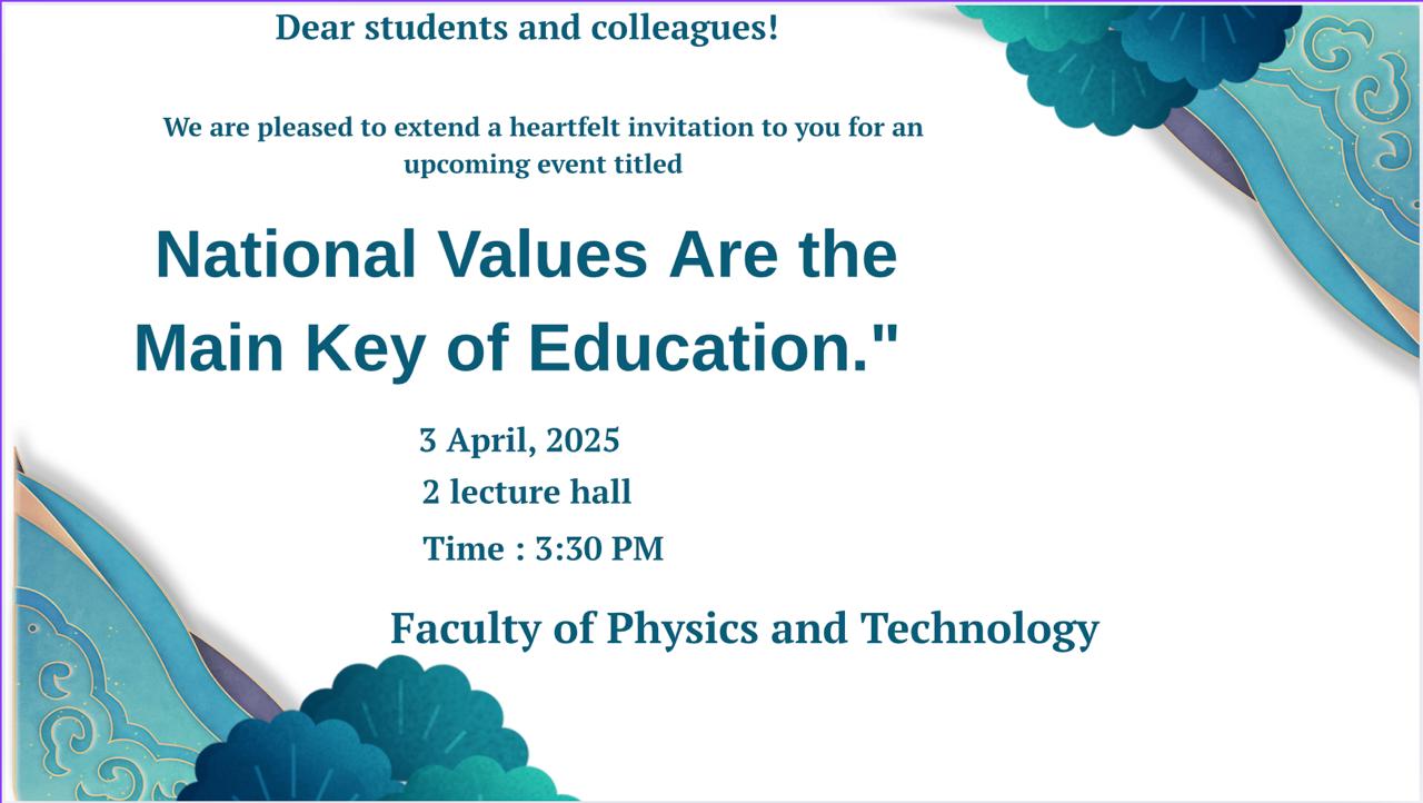 "National Values Are the Main Key of Education"