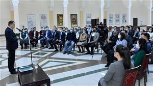 A meeting of the Chairman of the Board-Rector of the University Zhanseit Tuimebayev with young scientists