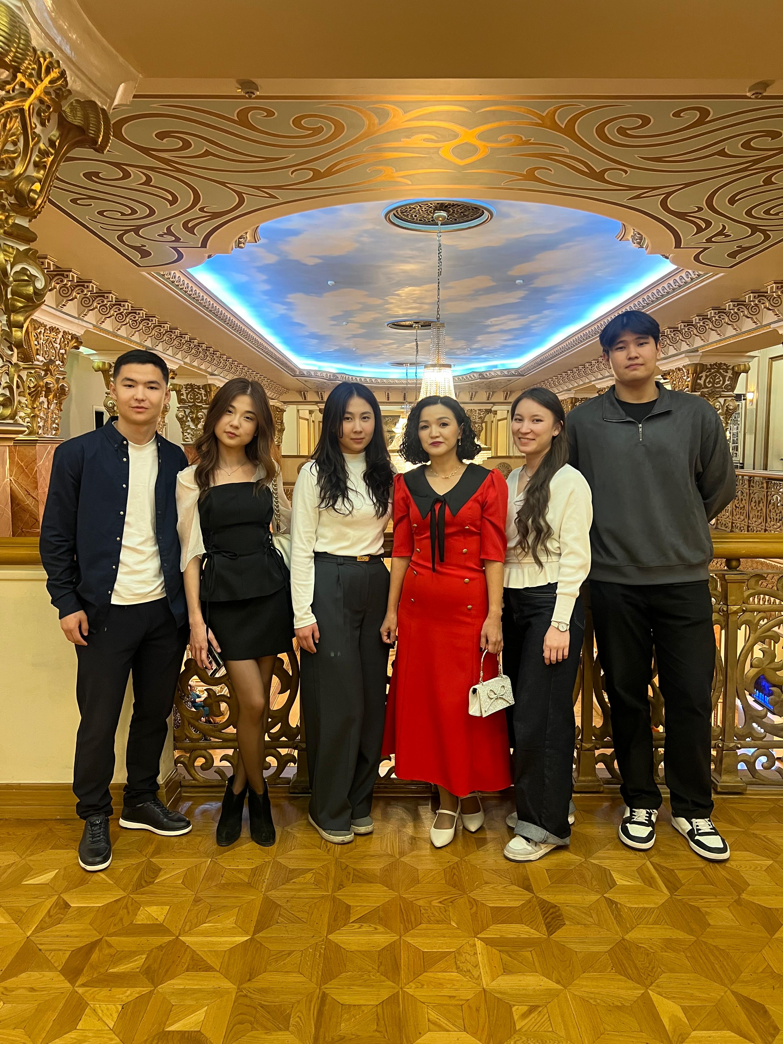 The first-year students majoring in Information Security Systems and Mechanics, under the guidance of Kairatkyzy Dinara, visited the Abay State Academic Opera and Ballet Theatre.