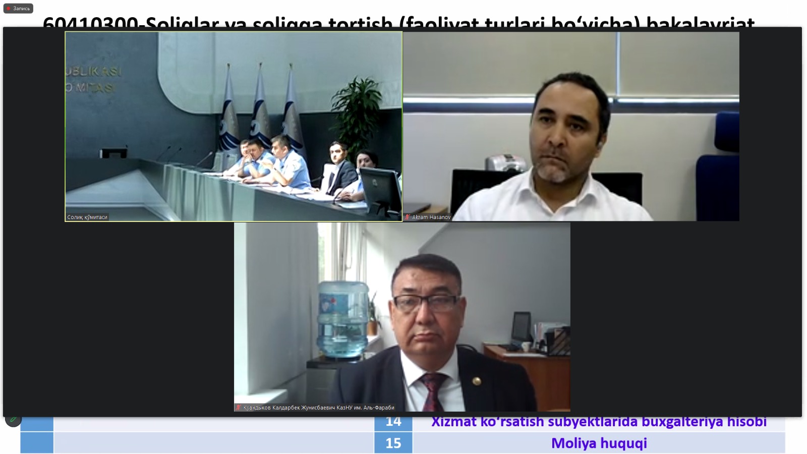 Discussion of curricula and curricula