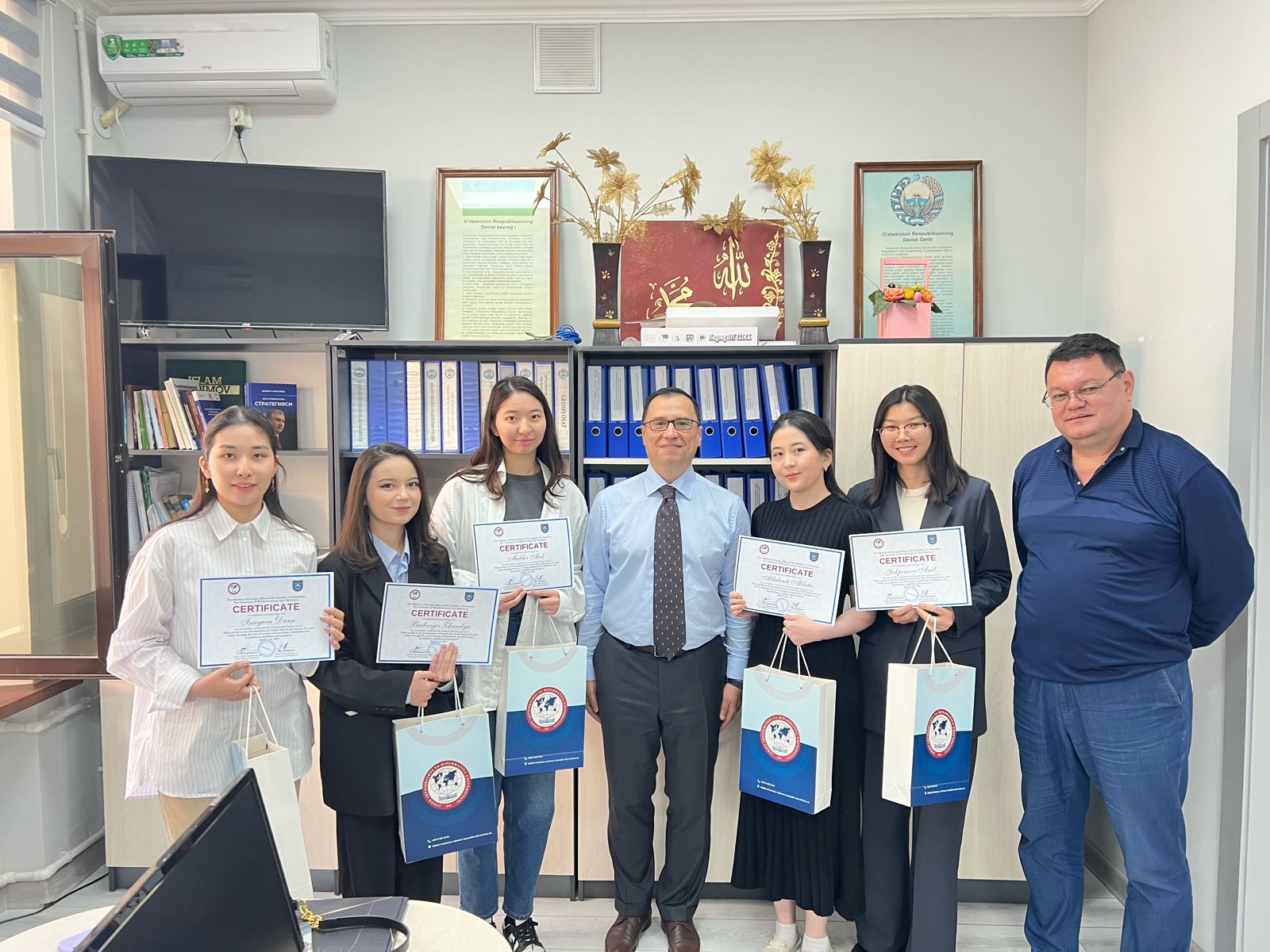 Master students took part in the Spring School "The main trends of Central Asia development in the format of the new reality through the eyes of young scientists from Uzbekistan and Kazakhstan: problems and prospects" at the University of World Economy and Diplomacy (UWED) in Tashkent, Uzbekistan