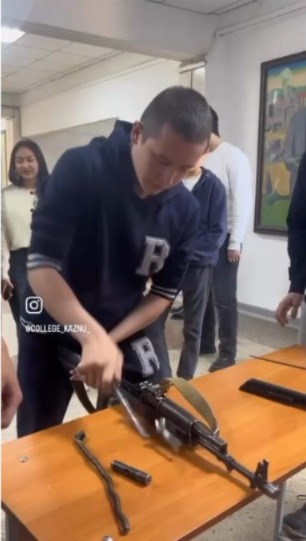 А competition for disassembling and assembling the AK-74