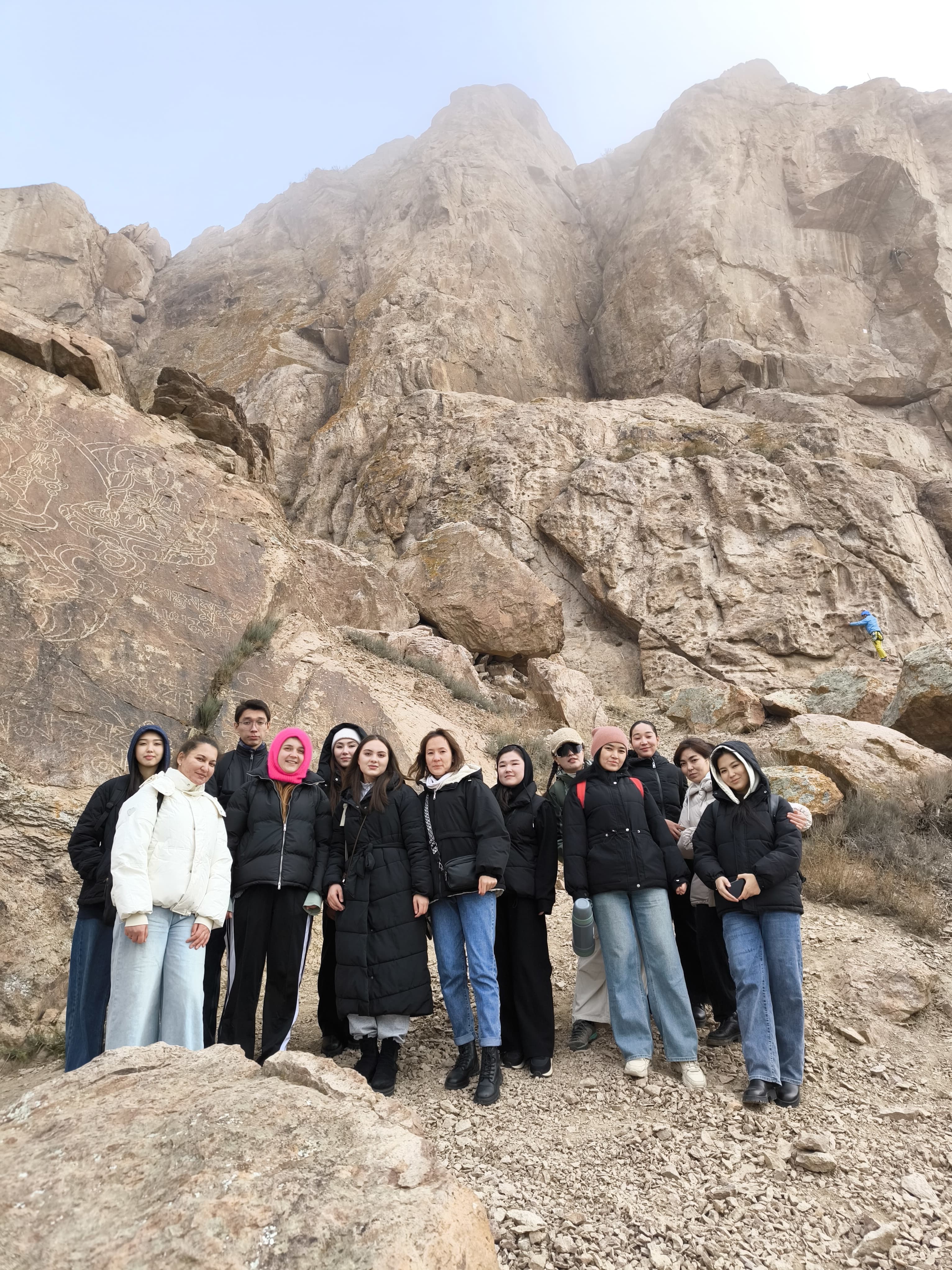 An educational visit to the historical site of Tamgaly Tas on the banks of the Ili River