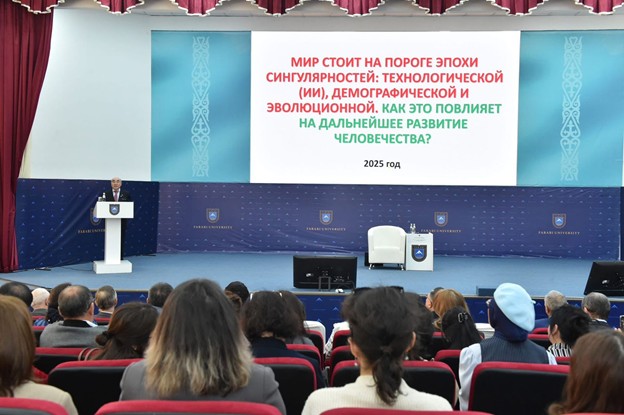 Askar Akayev Delivered a Lecture on the Development of Humanity in the Era of Artificial Intelligence at Al-Farabi KazNU