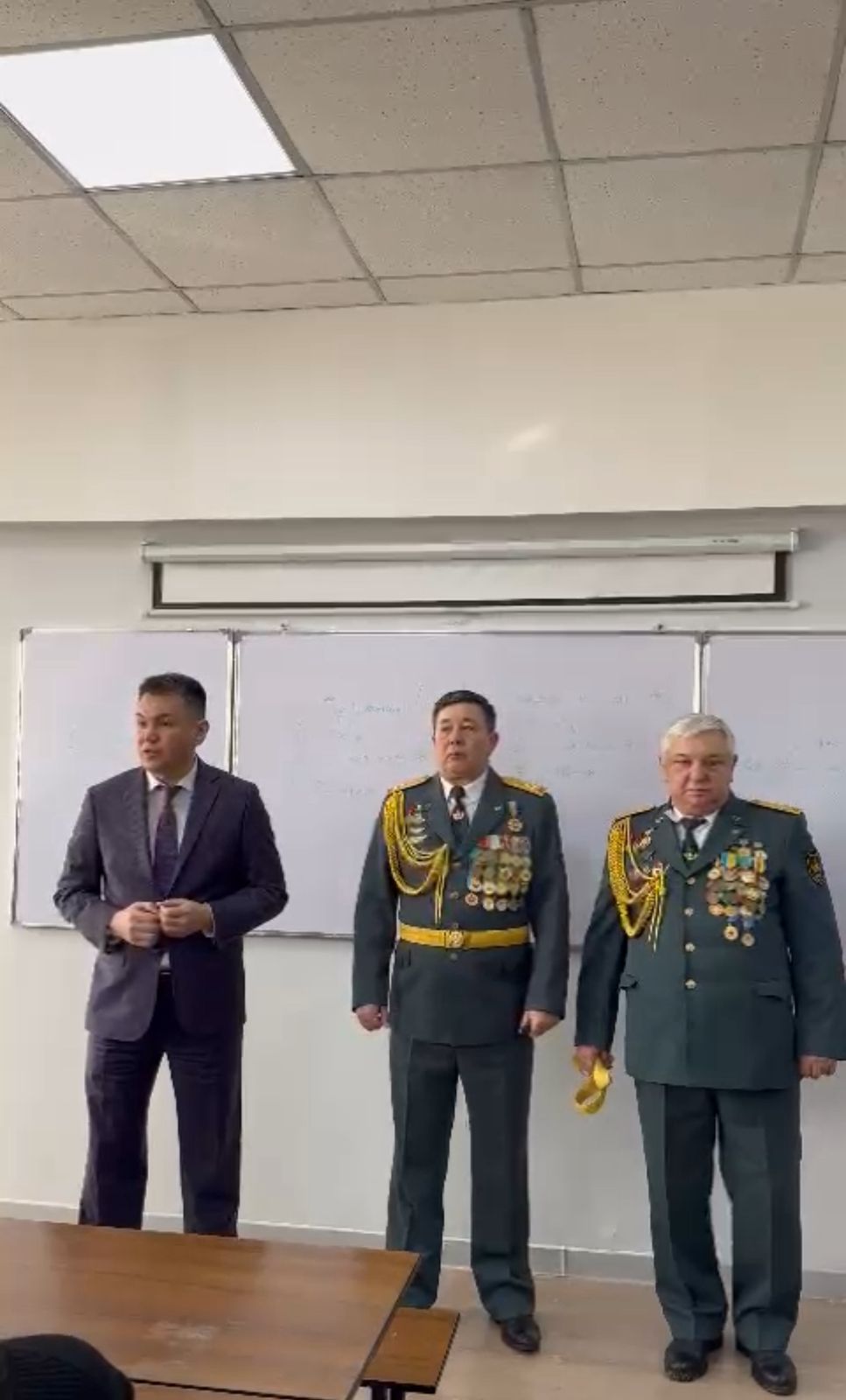 Meeting with veterans of the Afghan war, internationalist soldiers, teachers of the military Department of KazNU, Colonel Kozhakhmetov Kh.K. and Lieutenant Colonel Shashatsky A.N.