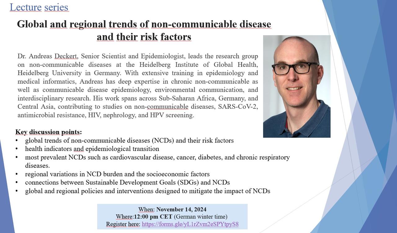 online lecture "Global and regional trends in non-communicable diseases and their risk factors" November 14, 2024