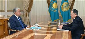 THE HEAD OF STATE RECEIVED RECTOR OF AL-FARABI KAZAKH NATIONAL UNIVERSITY ZHANSEIT TUIMEBAYEV