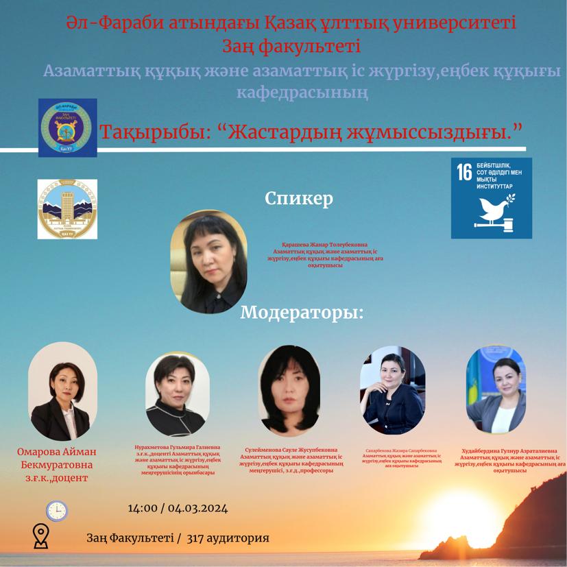 «Жастардың жұмыссыздығы»