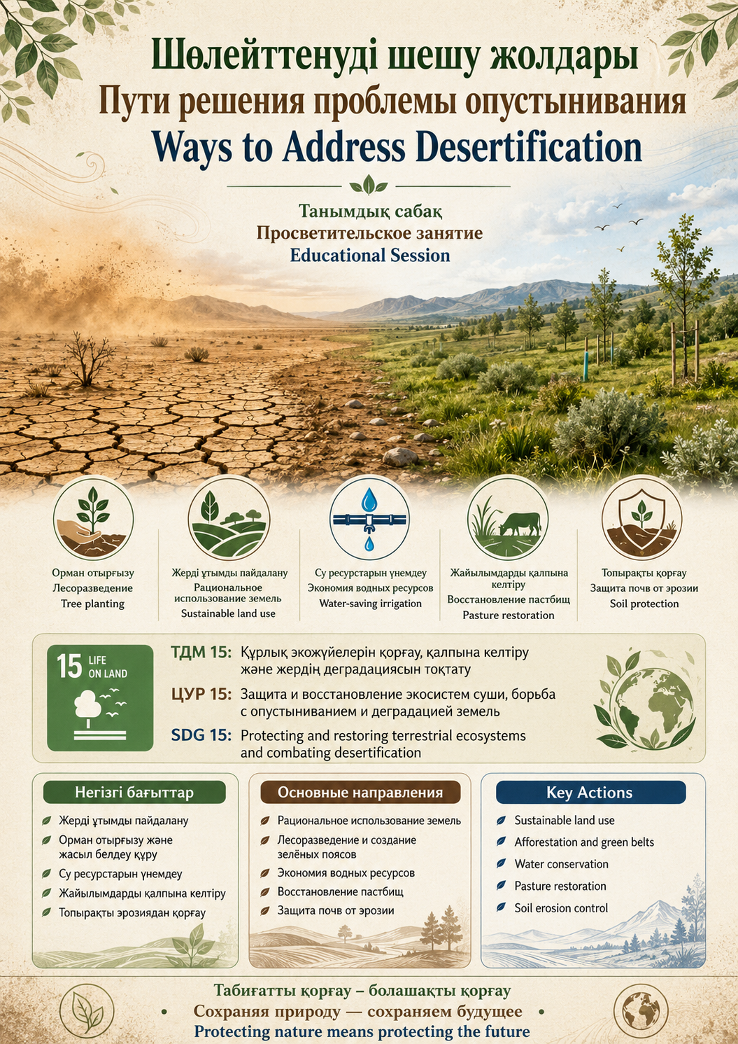 An Educational Session on “Ways to Address Desertification” Was Held
